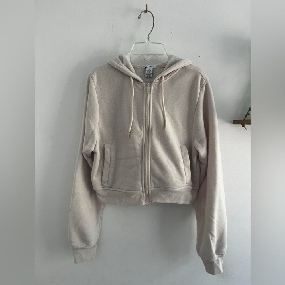 Women's Cream Zip-Up Hoodie